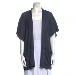 Eskandar linen  open front cardigan sweater